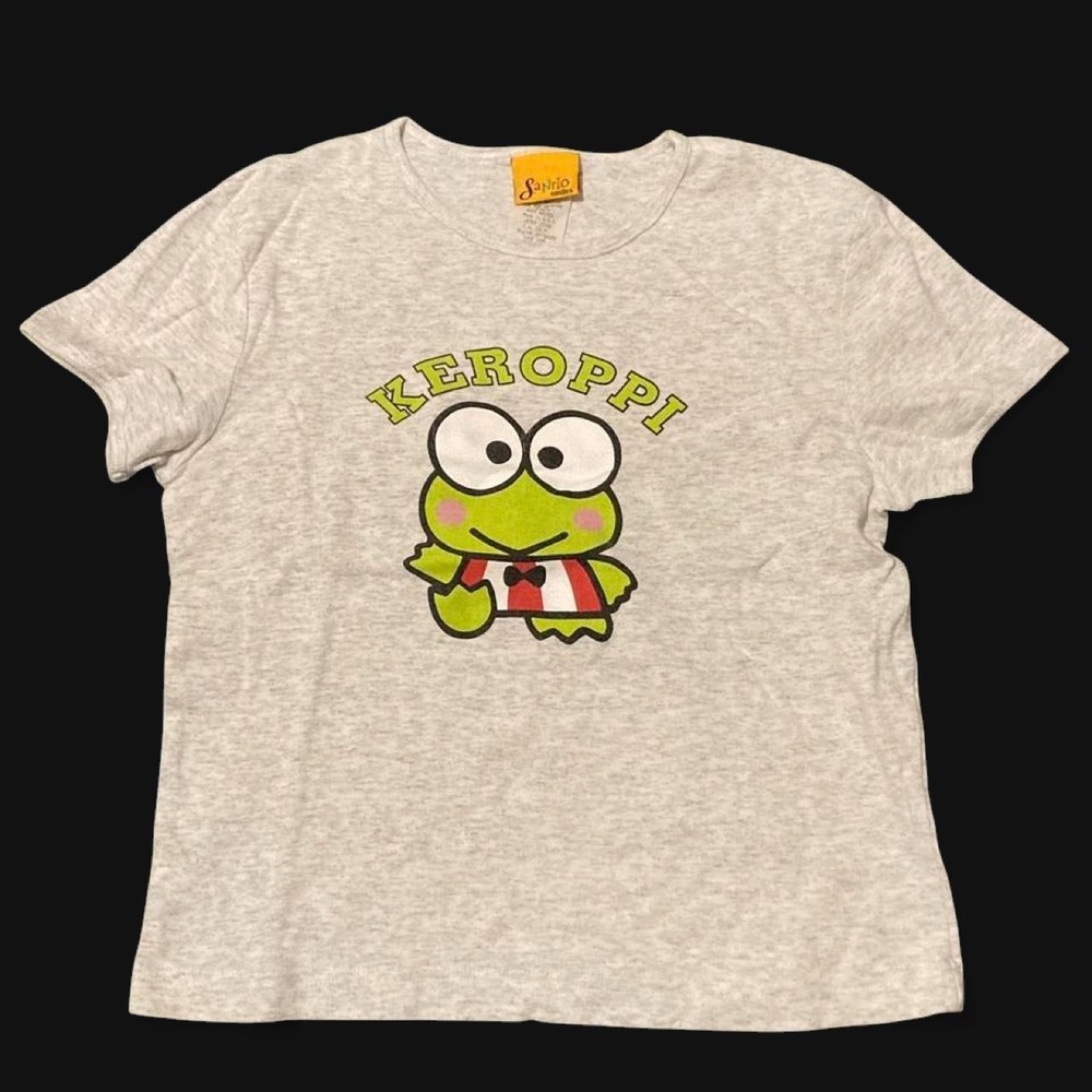 Keroppi Sanrio smiles vintage graphic tee USA‎ Jerry Leigh 90s grey M/16.25
